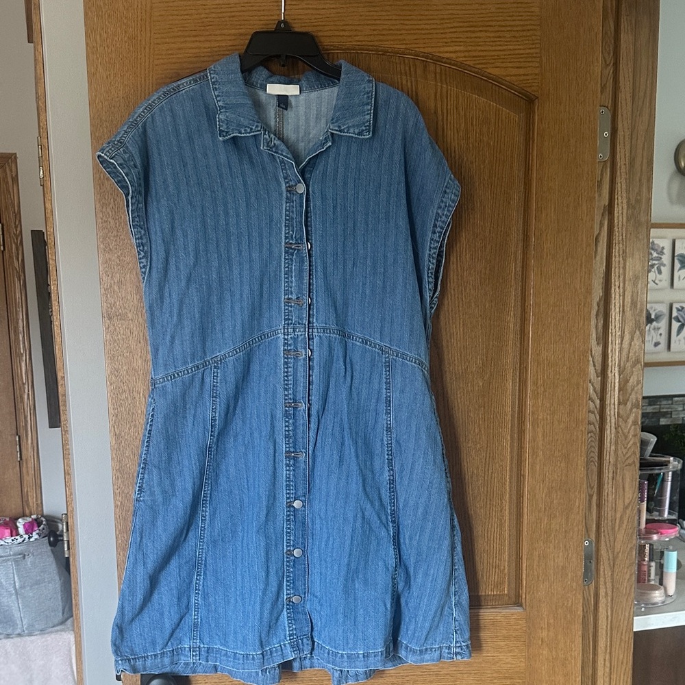 Universal Thread Dark Blue Denim Shirt Dress